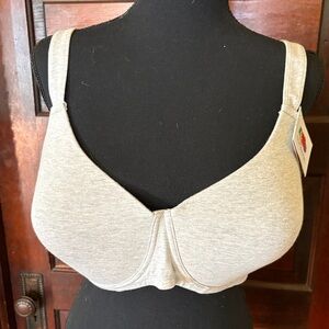 NWT Fruit of the Loom Plus Size Cotton Underwire Bra - Grey - 40DD